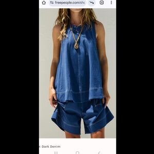 Free People Dark Denim Co-Ord Set